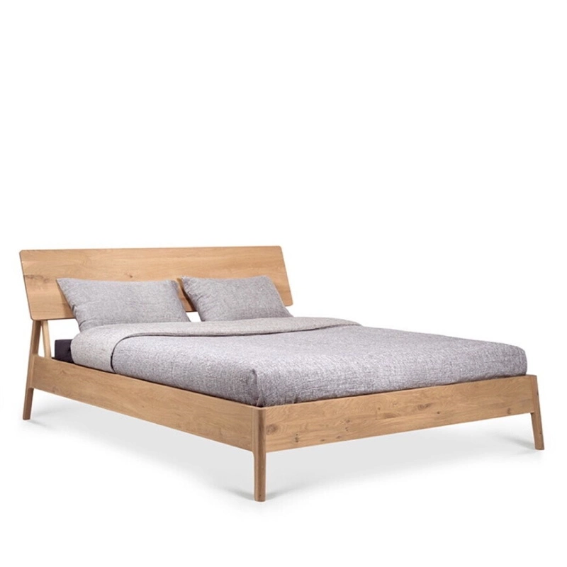 Home Use China Manufacturer Wholesale/Supplier High quality/High cost performance  Handcraft Natural Solid Oak Air Bed Wooden Bedroom Bed in Sized of Single Double King