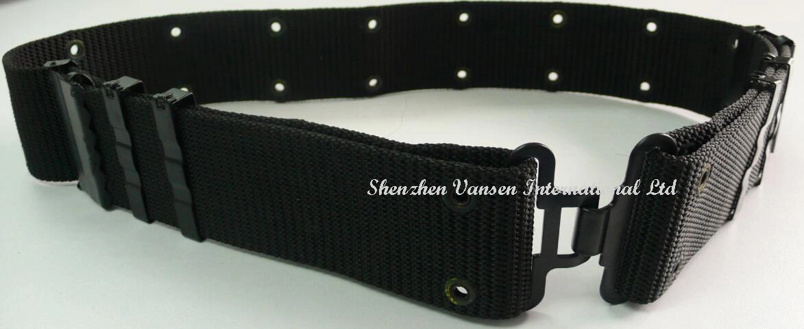 Custom Black Belt with Steel Buckle