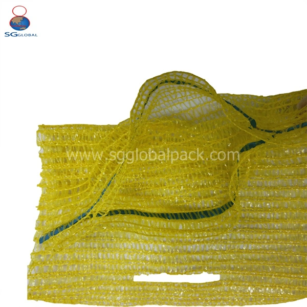 GRS SGS Certified Custom Plastic Drawstring PE Raschel Sacks for Packing Potatoes