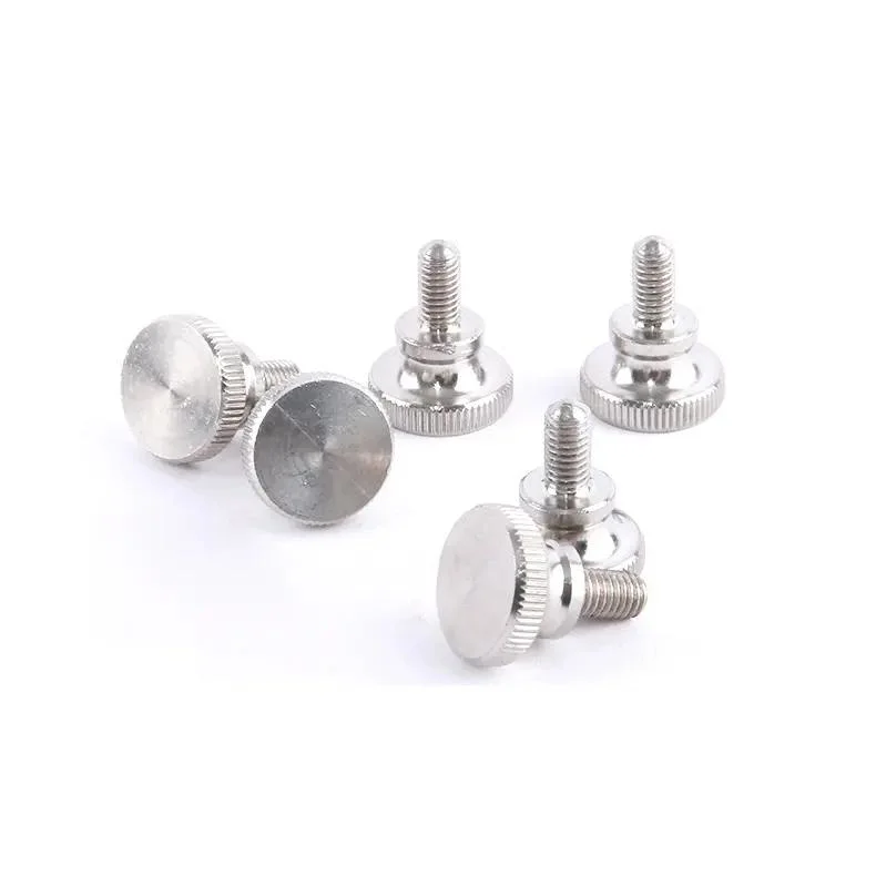 in Stock Wholesale/Supplier Stainless Steel GB835 Hand Twist Fine Adjustment Bolts Large Flat Round Head Knurled Thumb Screws