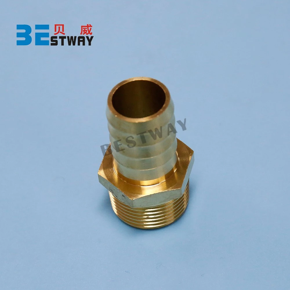 Bwva 1/8'' NPT to 1'' Brass Straight Hose Barb Fitting