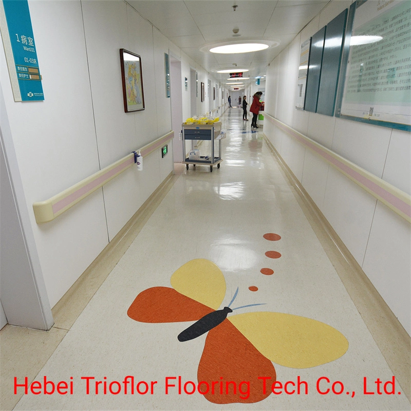 PVC Flooring for School, Hospital, New Design Commercial PVC Vinyl Flooring in Rolls; PVC Flooring for Kindergarten- Children School 2mm Thickness