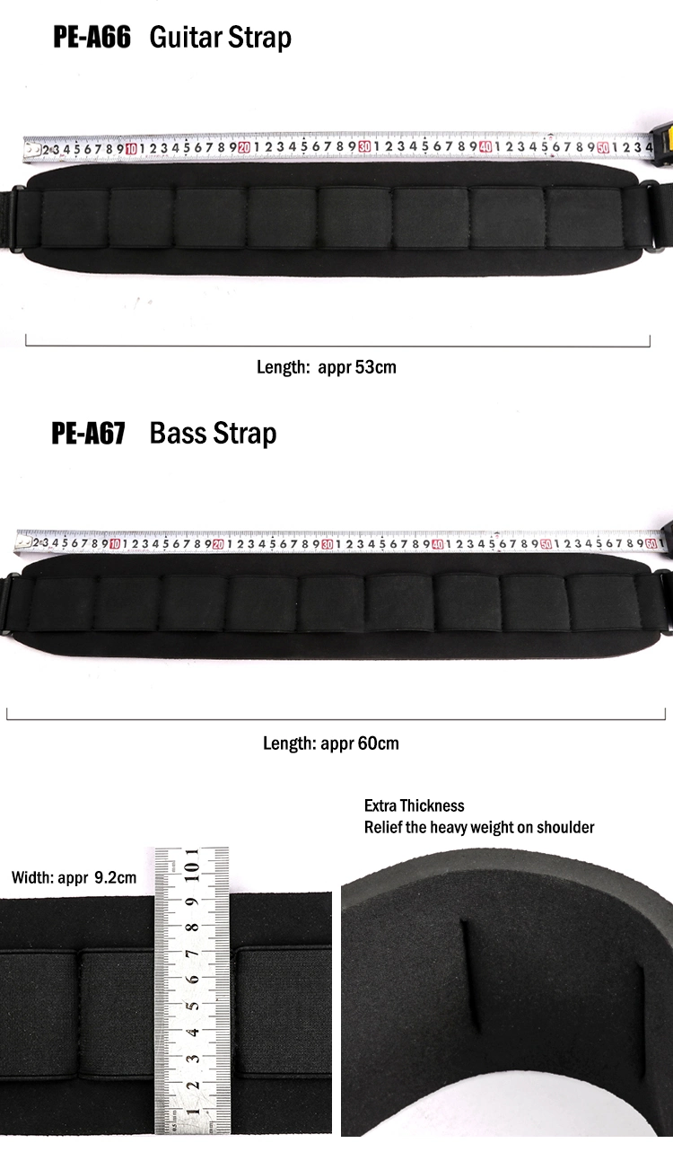 Guitarra eléctrica correa correa de cuero con extremos y relleno de espuma de memoria