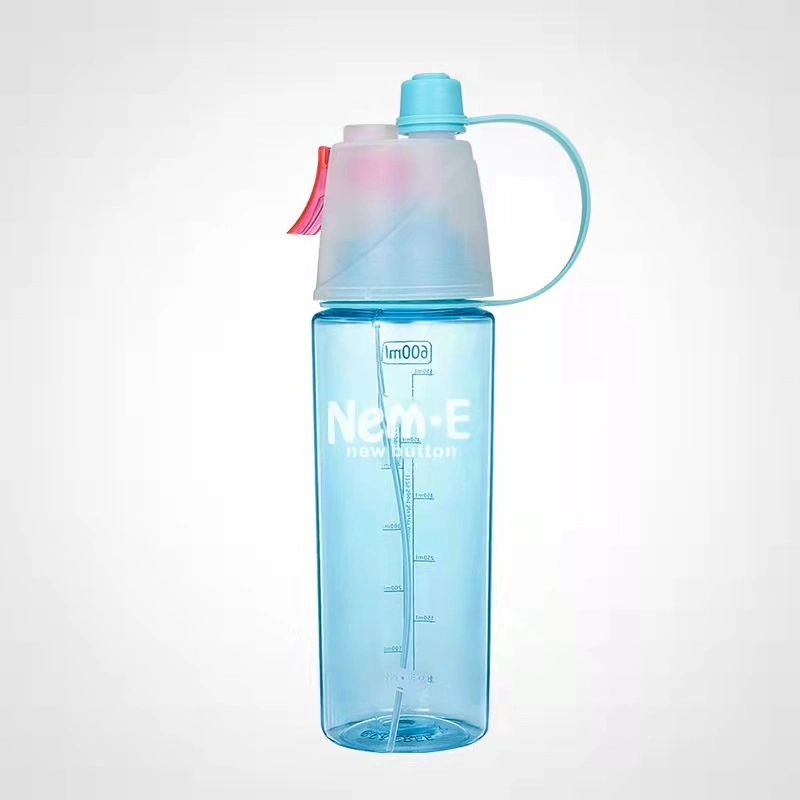 Portable Mist Spray Cooler Creative Button Sports Water Bottle Plastic Cup