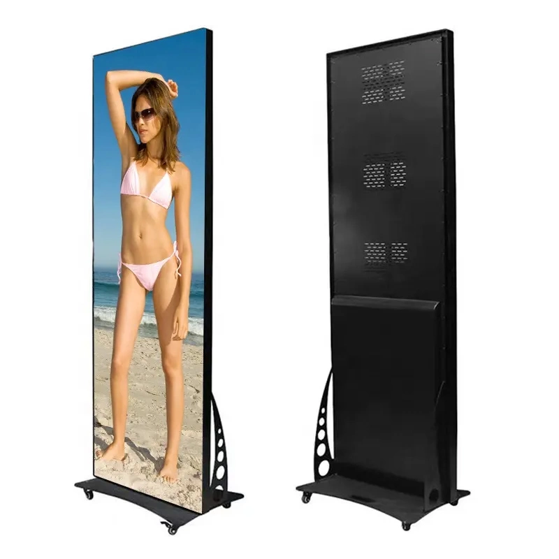 Indoor Portable Standing Moveable Rental Advertising P2.5 Digital Poster Mirror LED Screen Display