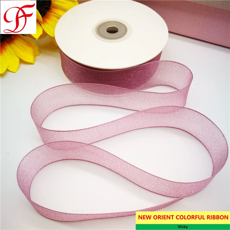 Spark Sheer Organza Ribbon Grosgrain Satin Double/Single Face Ribbon Hemp Taffeta Ribbon Metallic Ribbon From Size 3mm~75mm with Nylon Material