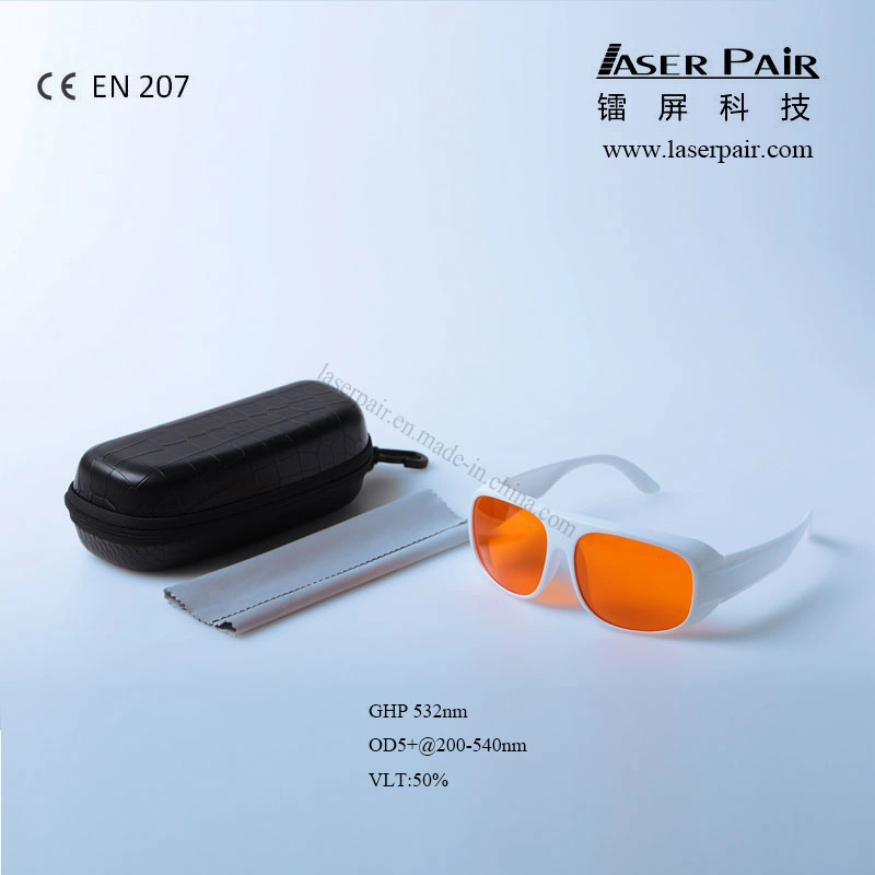 Gafas de seguridad láser / gafas protectoras GHP para 266nm, 355nm, 515nm, 532nm para láser verde, protección UV cumple CE EN207