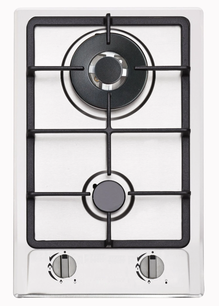 201 Level Stainless Steel Panel Two Burner Gas Stove Home Appliance (JZS32003C1)