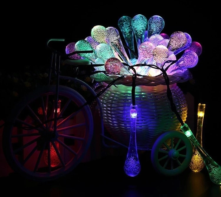 Multi Color Outdoor Solar String Lights with Memory Waterproof Holiday Decoration 50 LED Christmas Decoration