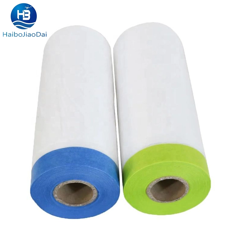 Plastic Dust Sheets Roll Pre-Taped Masking Film Covering Painting Paint Protection Film 140cm*33m