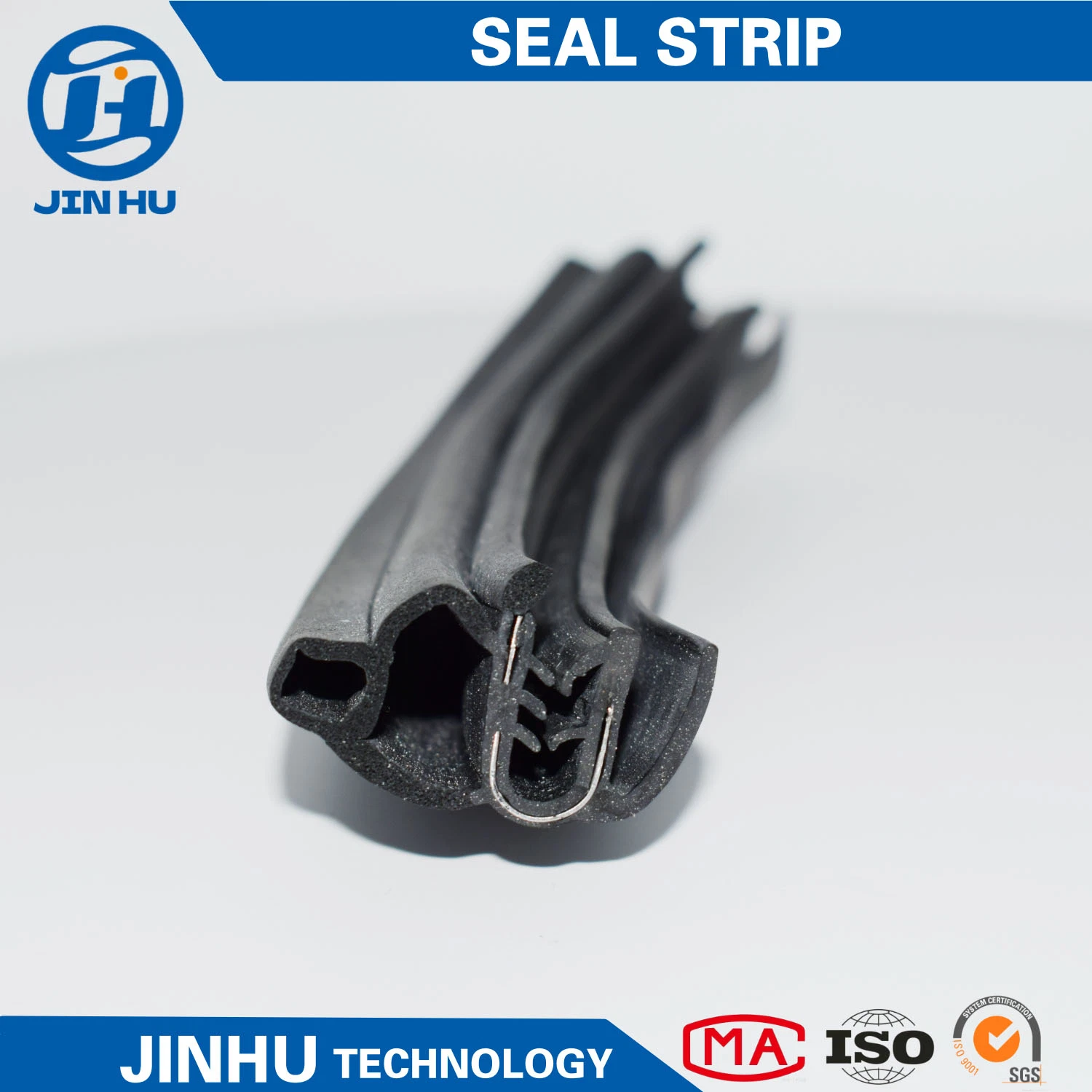 Jinhu EPDM PVC Acero reforzado borde de puerta de coche de goma Banda de sellado (OEM)