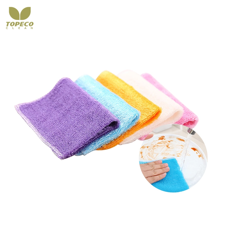 Topeco Antibacterial Dish Cloths and Wash Cloths Natural Bamboo Fiber Kitchen Cloths Cleaning Towels