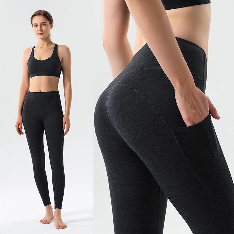 Ropa de Yoga Wear Women Leggings con Pocket Butt Lift Leggings Pantalones de yoga