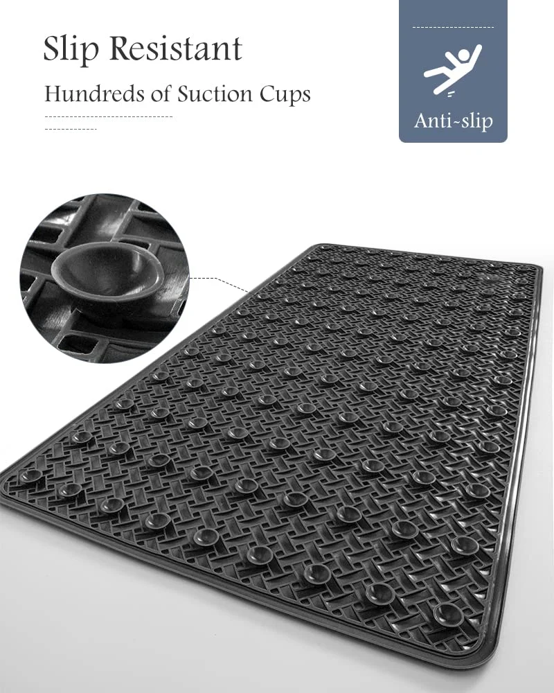 Non-Slip with Suction Cups Drain Holes Machine Washable Shower 14"X27" Bathtub Mat