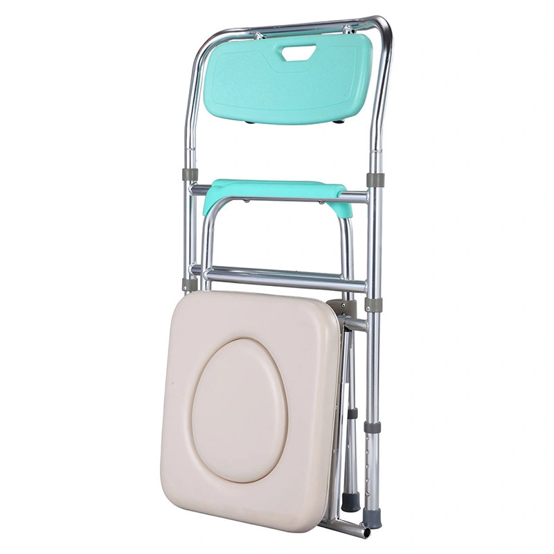 Cadeira de altura dobrável com cadeira de altura e modo confortável para pessoas idosas Balde