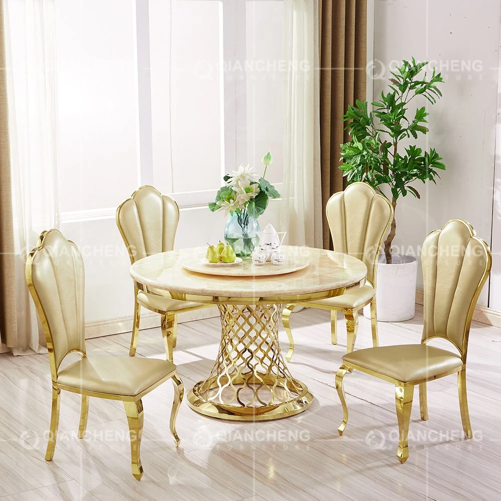 Restaurant Furniture Golden Wedding Chairs and Tables for Hotel