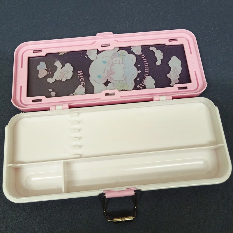 Ruunjoy New Kawaii Sanrio Acrylic Pencil Case High Capacity Anime Melody Kuromi Figure Transparent Pencil Box Stationery Storage Box