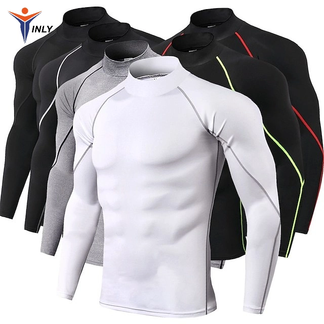 2024 Custom Workout Athletic 5% Rabatt auf Gym Compression Fashion Fitness Hemd Polyester Quick Dry Fitted Langarm Shirts für Herren