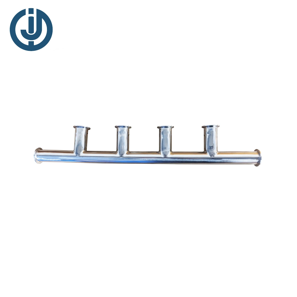 Stainless Steel Hygienic Tri-Clamp 6 Ports Unstandard Manifold with Multi-Branch Pipe