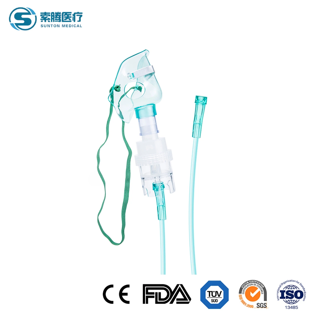 Sunton China Nebulizer Mask Factory 50*38*33 سم 100PCS/CTN Child S Nebulizer قناع الأكسجين قناع الجراحة الطبية المعتمدة من المستشفى الطبي قناع نبيزر الأكسجين