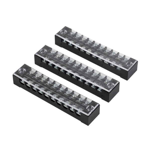 Hot Selling Series Tb Series Fixed Terminal Block Strip 15A 4p Double Row Screw 600V Electric Barrier Screw Terminal Block