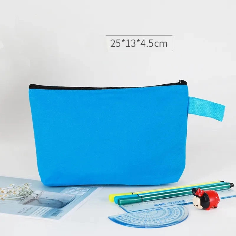 Wholesale/Supplier Mix Color Cotton Canvas Cosmetic Makeup Bag Blank Dust Wash Pouch Canvas Make up Bag Cosmetic Pouch