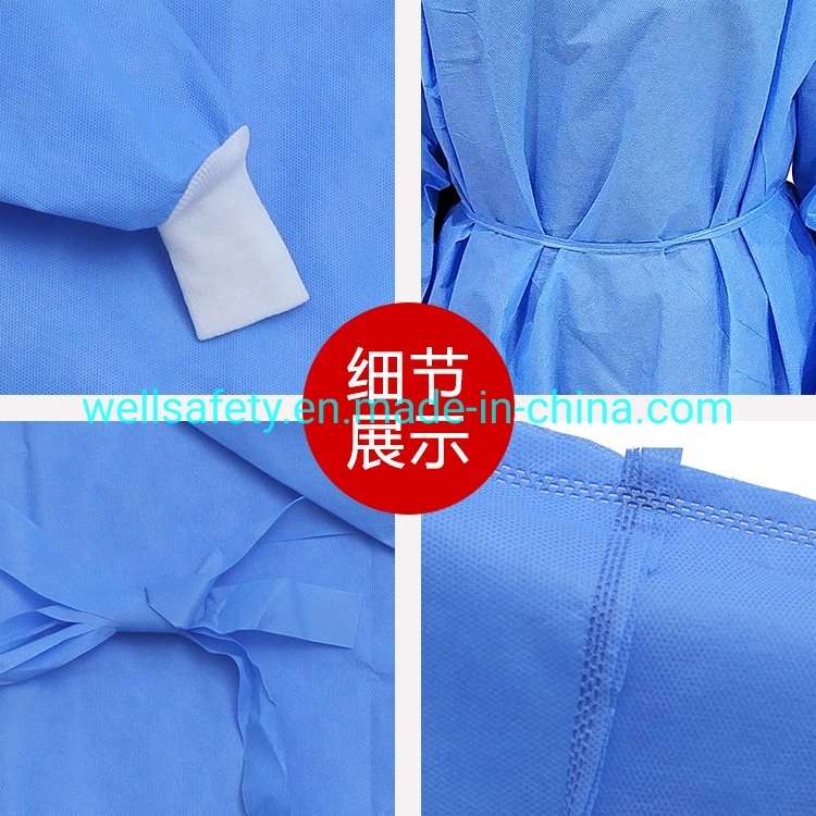 ANSI/AAMI Level 2 Level 3 Level 4 Washable Durable Disposable Non Woven Gown Disposable Waterproof Isolation Gown for Doctor FDA, CE, SGS, En13795@Minnie