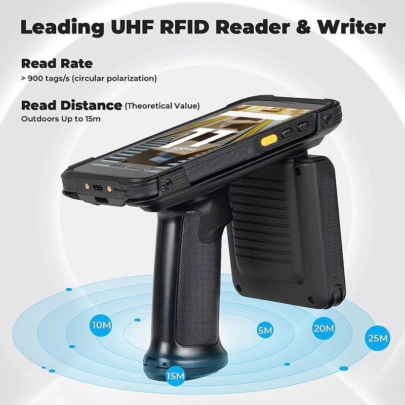 Android 11 Handheld Barcode Scanner with UHF Label Reader Wms Warehouse Inventory Management, Offer Sdk Bluetooth 5.1, Wi-Fi 6