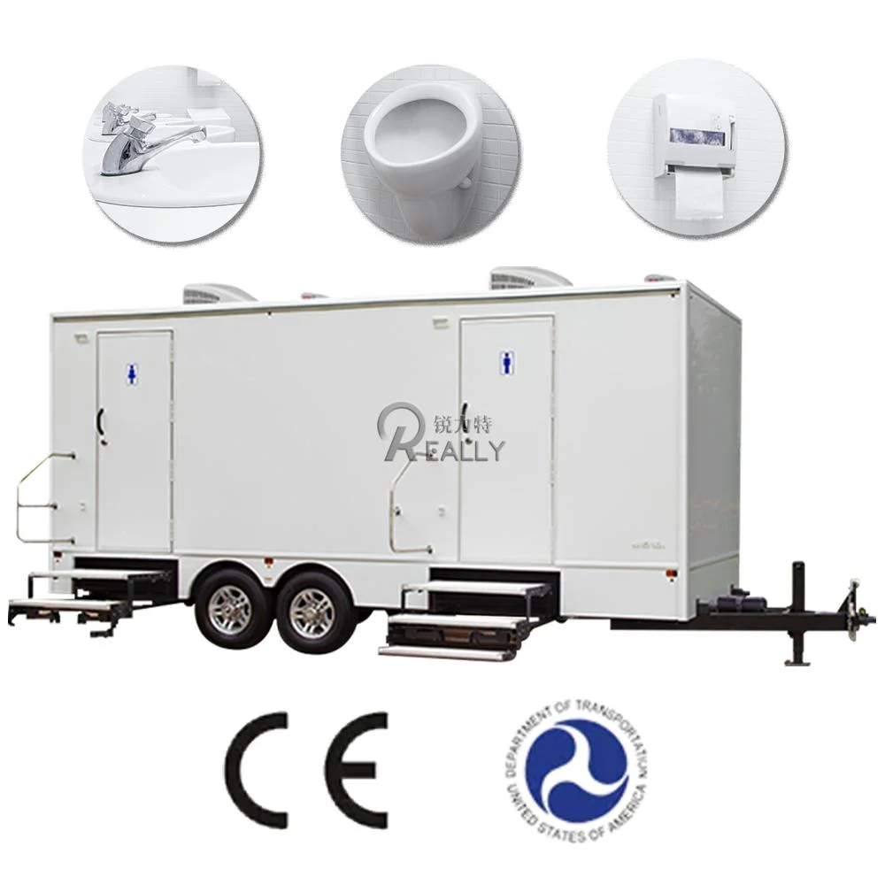 Portable Restroom Trailers Portable Shower Toilets Trailer Hot Sale Bathroom and Restroom 2/3/4/6/8 Rooms Can Be Customized