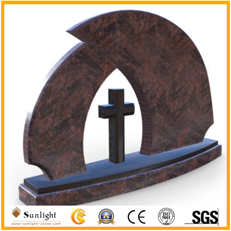 European Simple Style Tombstone with Custom Design Book/Bible Shape with Flower Carving