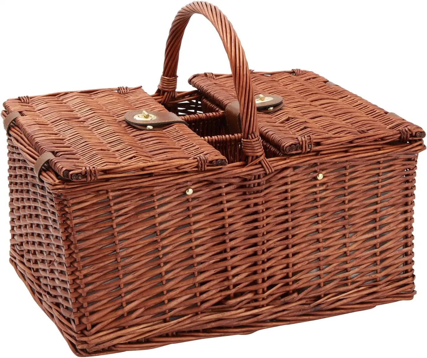 Großhandel natürliche handgefertigte Rattan Wicker Picknick-Korb für Camping draußen