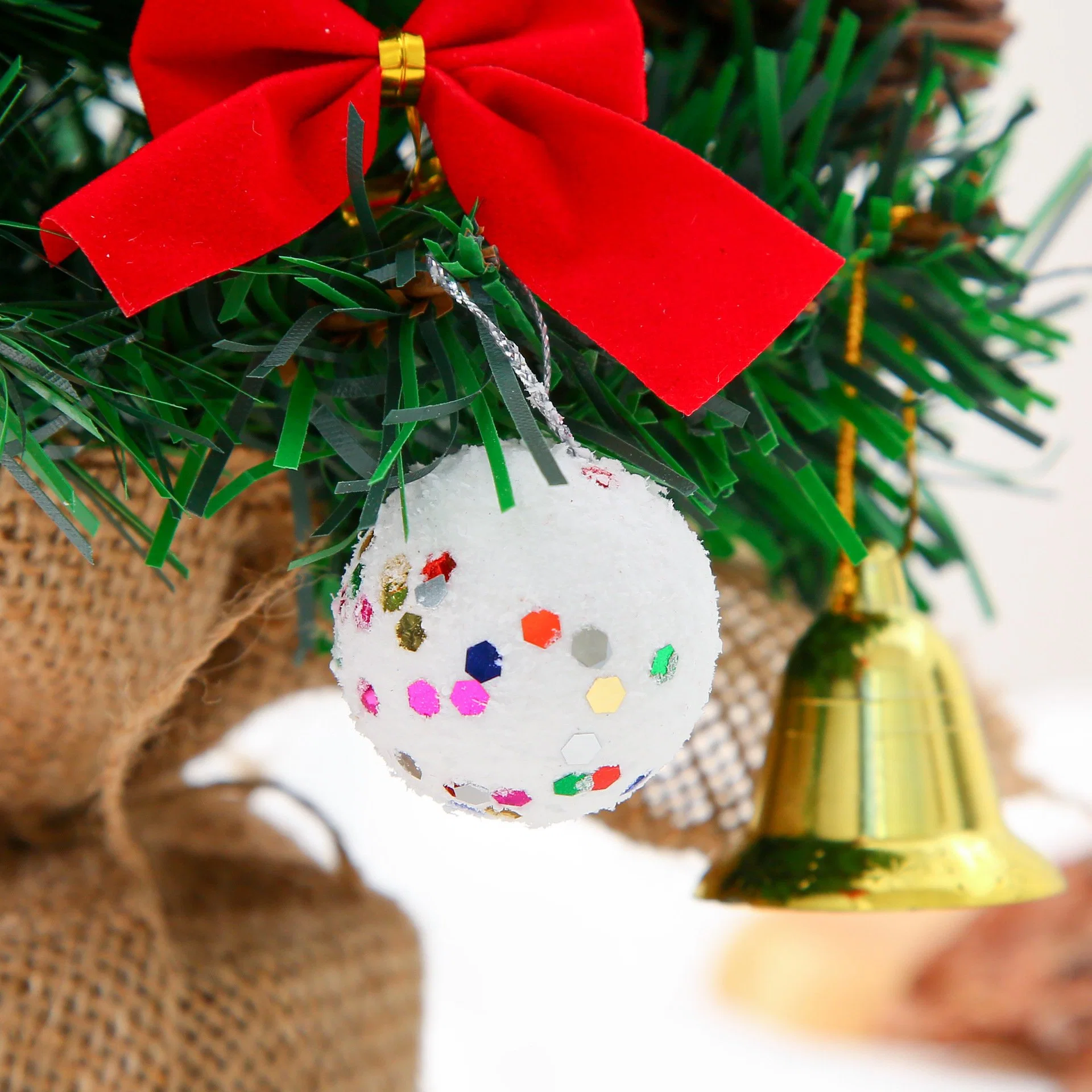 Base de madera escritorio Mini Paquete del árbol de Navidad