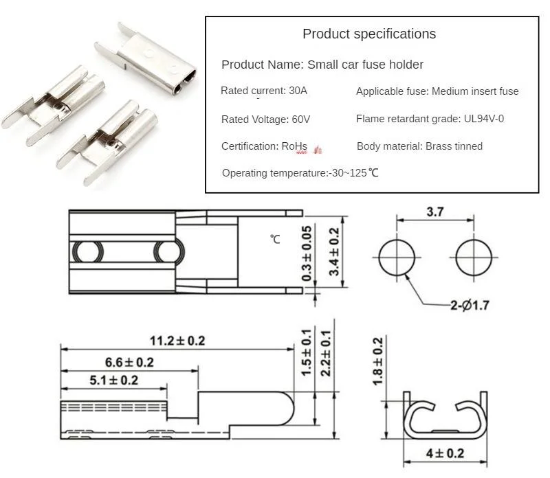 Installation de PCB, Terminal de petite voiture, Insertion de voiture, Clip de fusible