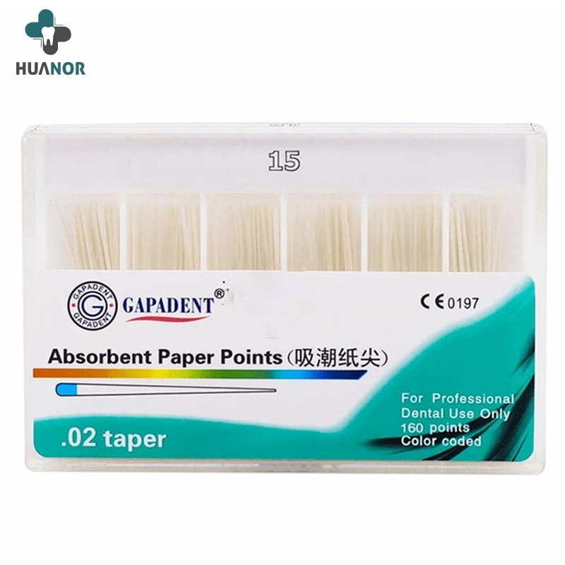 Soins dentaires du papier absorbant points concernant l'endodontie 02 04 06 points de PP du cône de matériau de remplissage dentaire