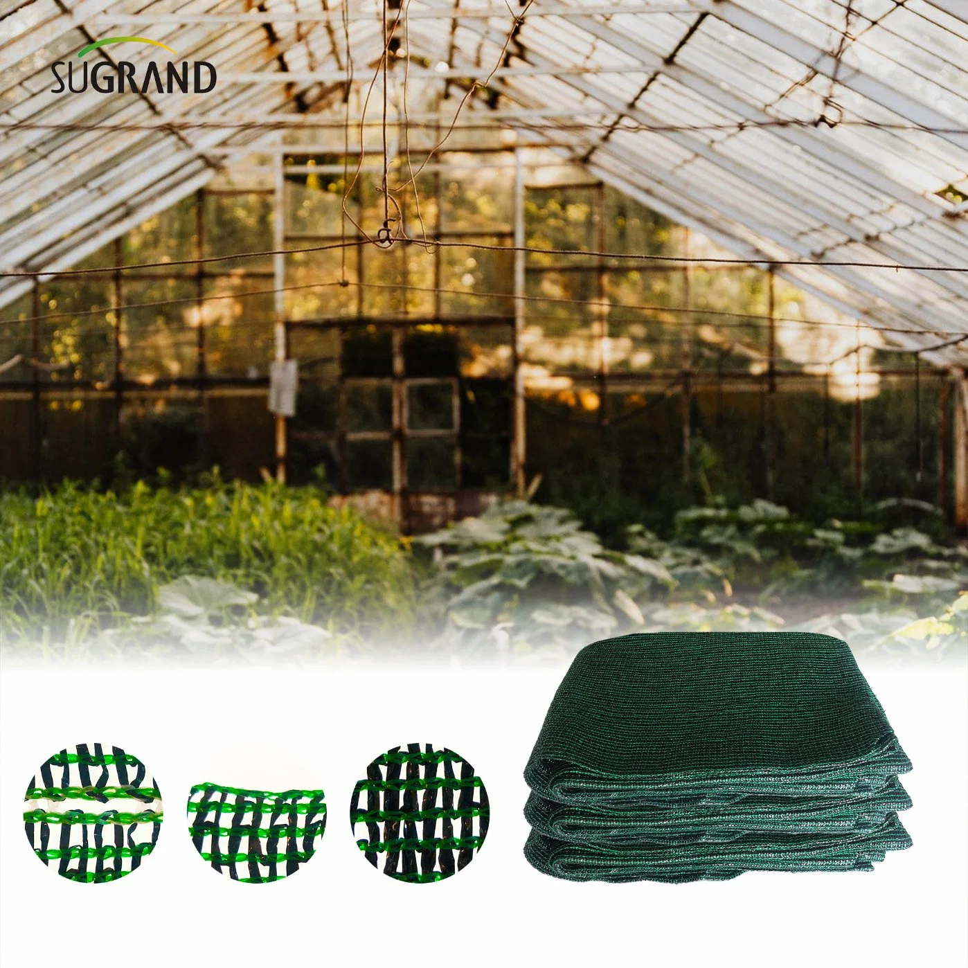 El plástico HDPE Agricultura Parasol Parasol Compet Net con cerca de la red