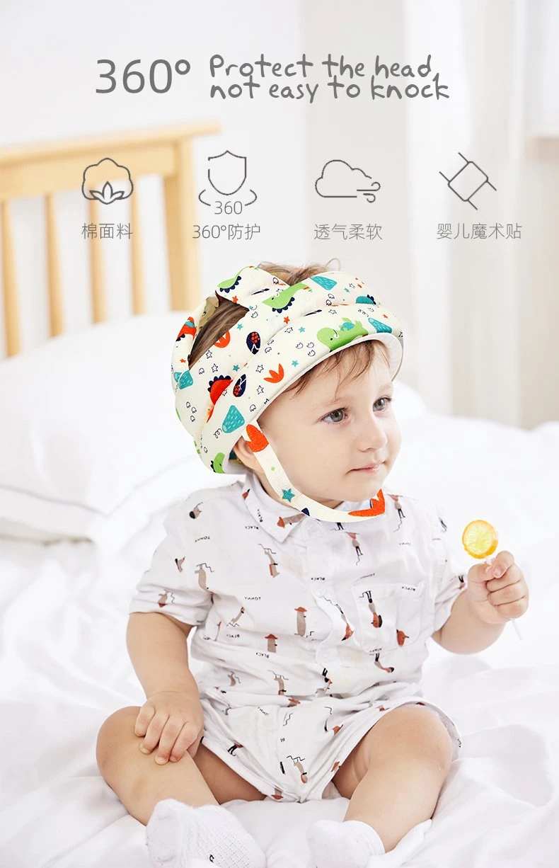 Adjustable Cotton Infant Toddlershead Protective Helmet for Babies Walking Crawling