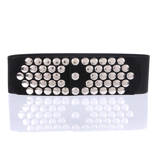 Fashion Design Rivet PU Leather Elastic Women's Belt (RS12002)