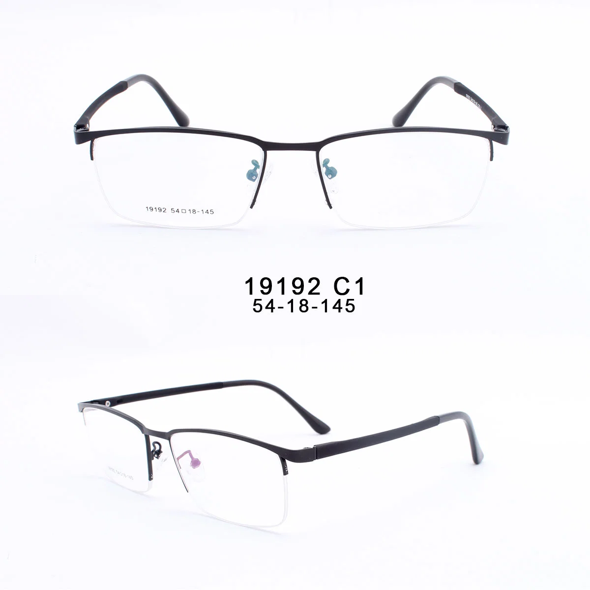 Semi-Rimless Stainless Square Eyewear Frames Lightweight Optical Eyeglasses