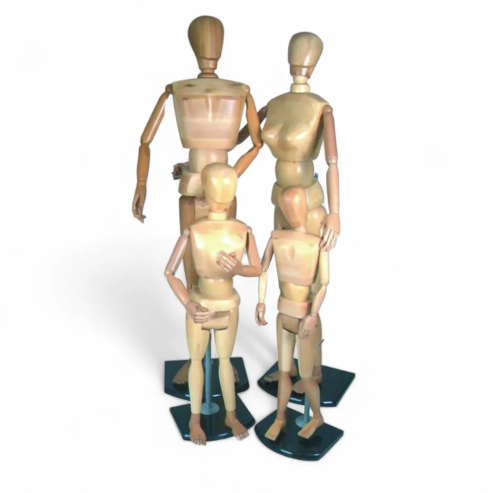 68 Inch Lifesize Wooden Manikin Female with Base and Flexible Body