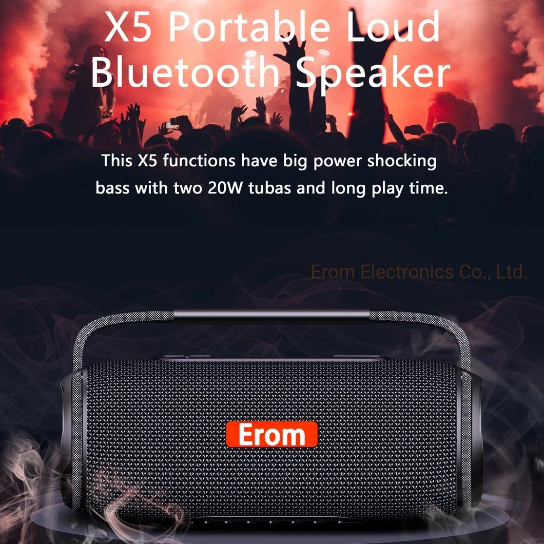 Double Horn 40W High Power Subwoofer Tws Wireless Bluetooth Speaker Support Answer Call, TF Card, Aux in, USB Drive