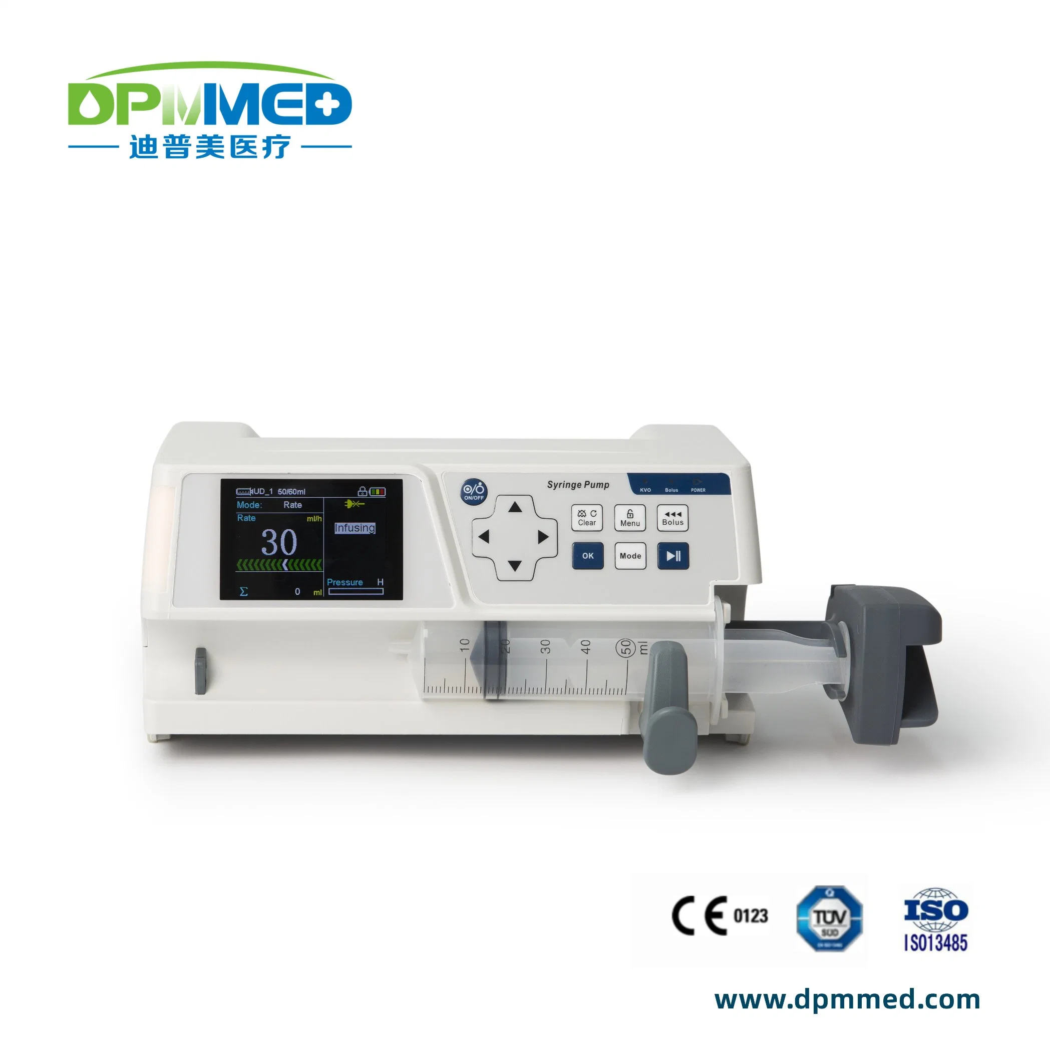 Pantalla LCD de alta precisión portátil de un solo canal de la bomba de jeringa de Médicos de la ICU
