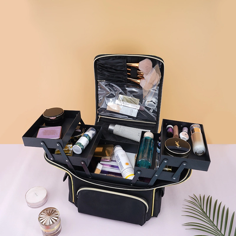 Multifunction Cosmetic Bag Large-Capacity Waterproof Nail Embroidery Toolbox Multi-Layer Travel Storage Cosmetic Box