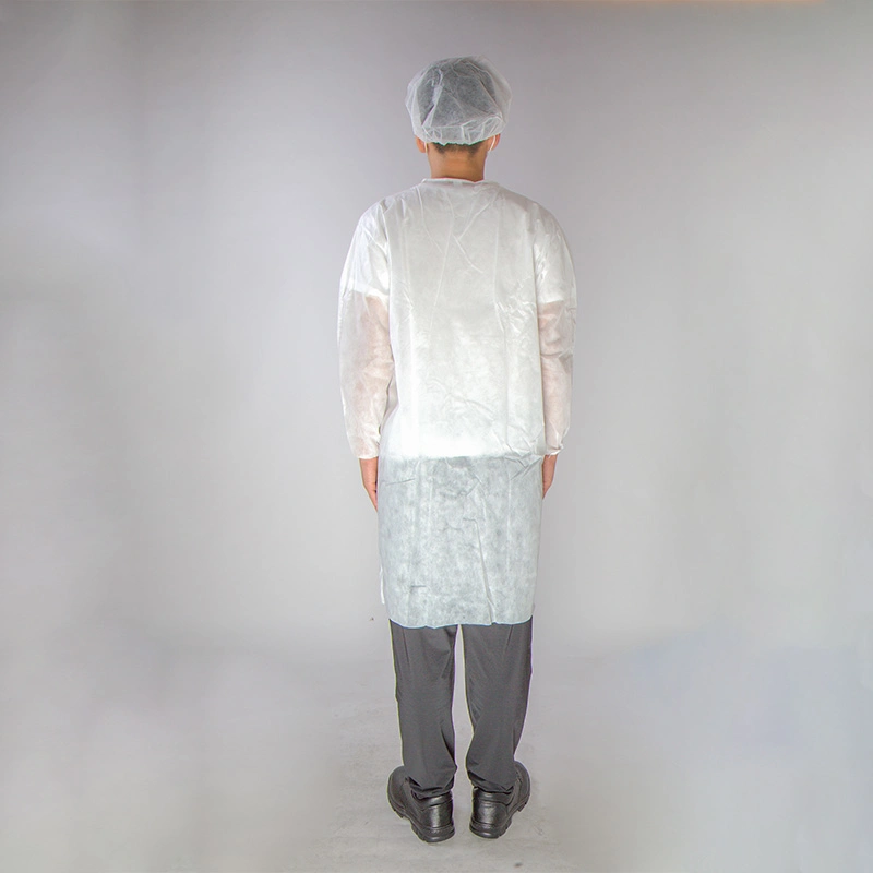 High quality/High cost performance Cheap PP Nonwoven Industrial Workwear Long Coat Dust Proof Safety Protective Disposable Lab Coat