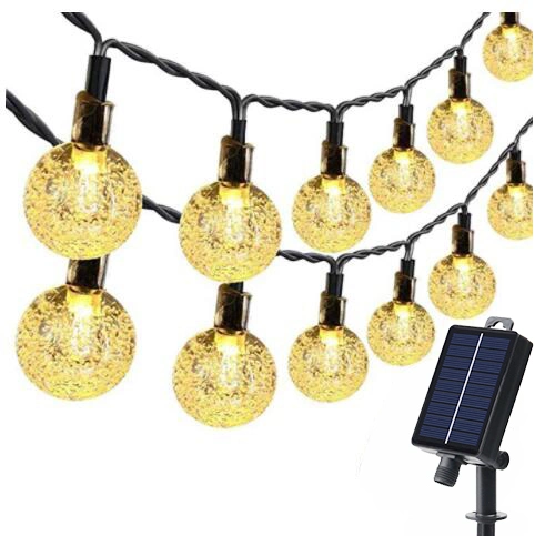 Outdoor Waterproof 10m String 60LED Double Modes Christmas Halloween Solar Garden LED String Lights for Holiday Decoration