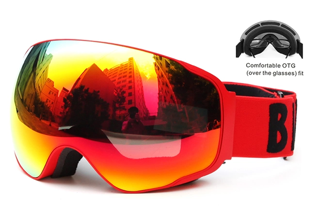 Gafas de nieve Dual-Lens Anti-Fog UNIX PC Correa de logotipo personalizado