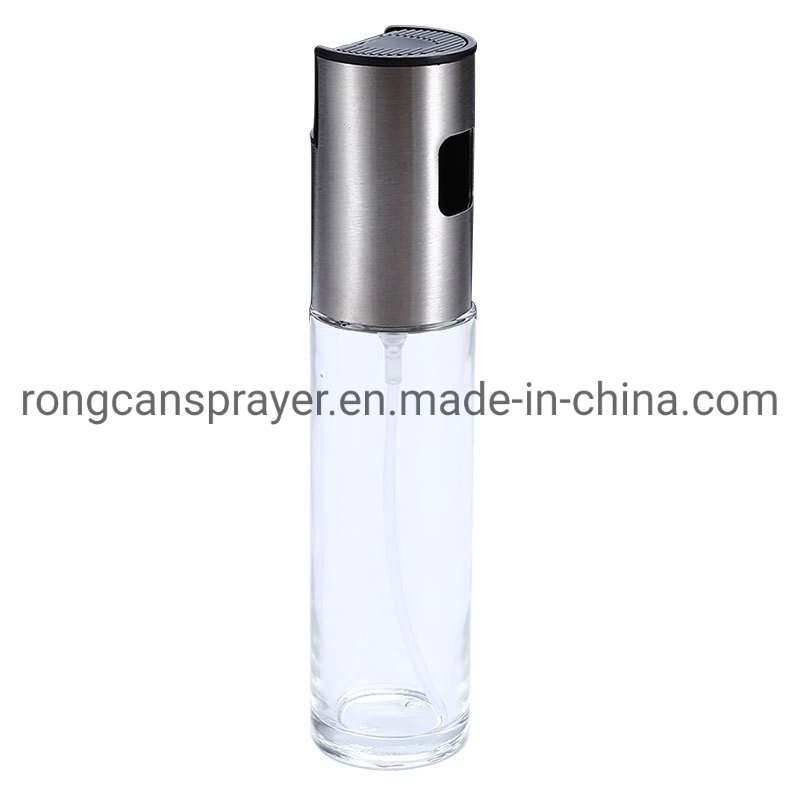 Kitchen Pump Glass Vinegar ABS Glass Bottle Oil Dispenser Olive Jar Oil Sprayer Bottle