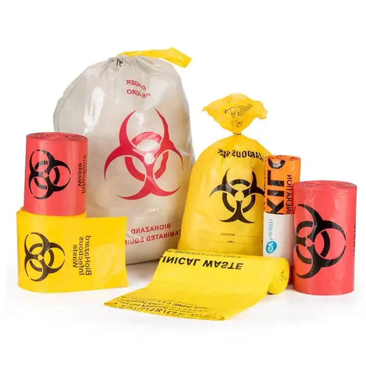 Plastic Polyethylene Medical Infectious Disposal Clinical Garbagemedical Bags Biohazard Waste Bag High Temperature Resistance Biohazard Garbage Bag