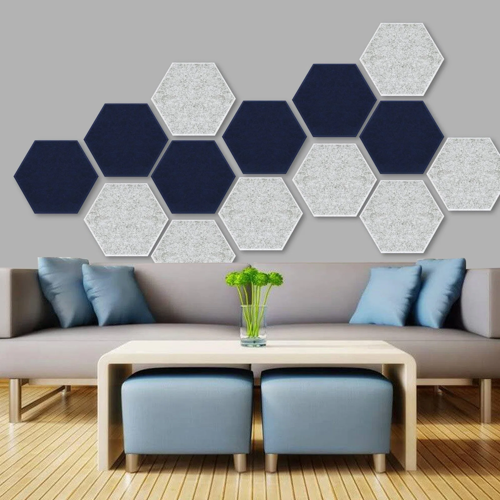 Bubos Hexagon Sound Absorption 100% Polyester Fiber Acoustic Panel Wall Panels for Office