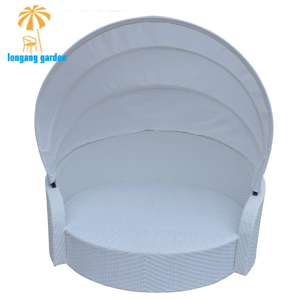 Modern Outdoor Garden Hotel Home Patio Resort Furniture Cabana Roundness Folding Canopy Sunbed Daybed