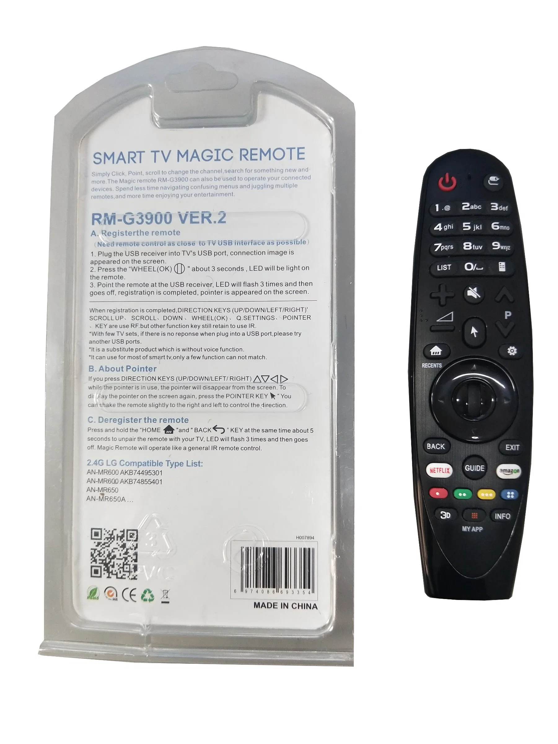 Mando a distancia RM-G3900 para LG Smart TV, muy vendido